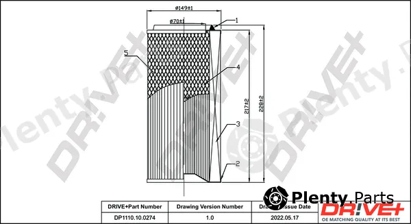 Dr!ve+ DP1110.10.0274 — Air Filter