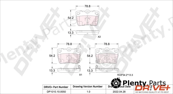 Dr!ve+ DP1010.10.0050 — Brake Pad Set, disc brake