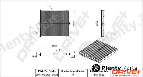 Dr!ve+ DP1110.12.0133 — Filter, cabin air