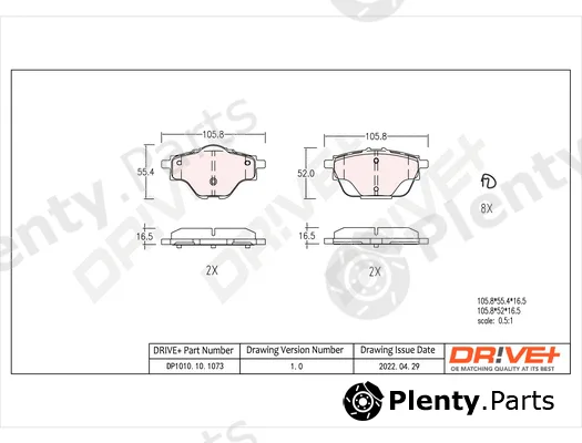 Dr!ve+ DP1010.10.1073 — Brake Pad Set, disc brake