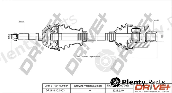 Dr!ve+ DP2110.10.0303 — Drive Shaft