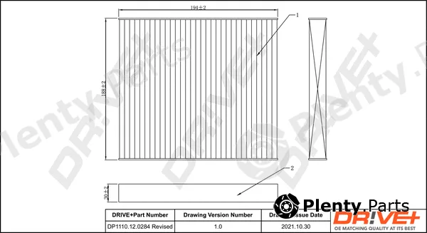 Dr!ve+ DP1110.12.0284 — Filter, cabin air