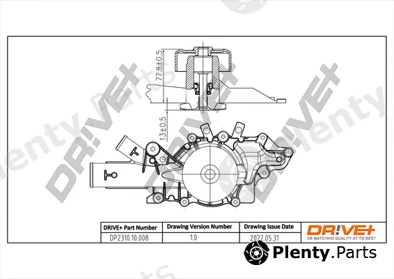 Dr!ve+ DP2310.10.008 — Water Pump, engine cooling
