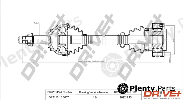 Dr!ve+ DP2110.10.0007 — Drive Shaft