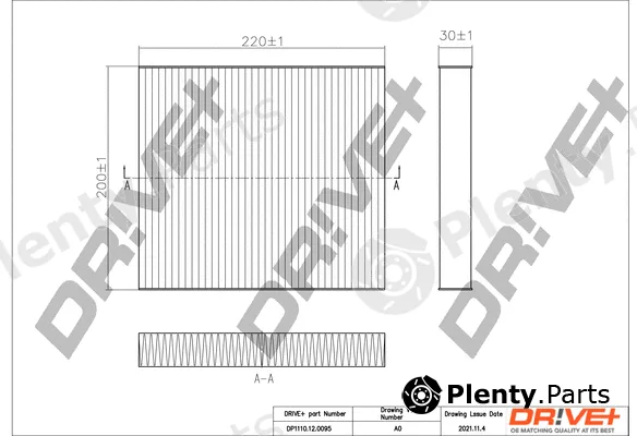 Dr!ve+ DP1110.12.0095 — Filter, cabin air