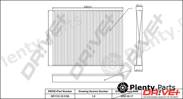 Dr!ve+ DP1110.12.0155 — Filter, cabin air