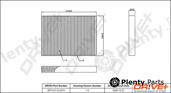 Dr!ve+ DP1110.12.0273 — Filter, cabin air