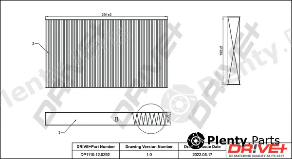 Dr!ve+ DP1110.12.0292 — Filter, cabin air