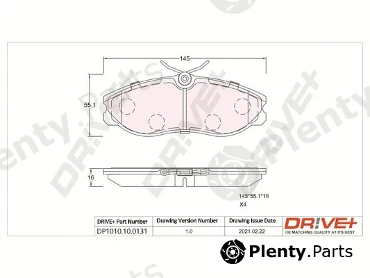 Dr!ve+ DP1010.10.0131 — Brake Pad Set, disc brake