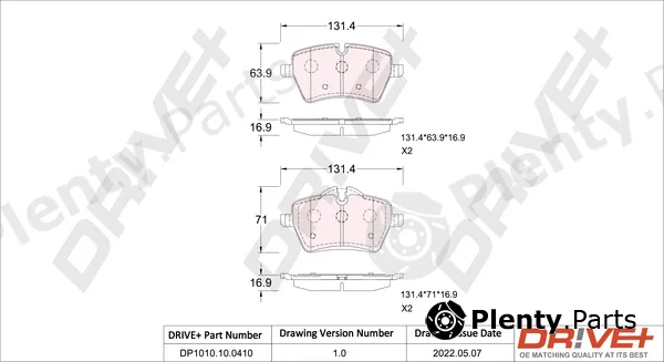 Dr!ve+ DP1010.10.0410 — Brake Pad Set, disc brake