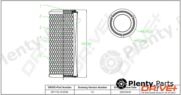 Dr!ve+ DP1110.10.0740 — Air Filter
