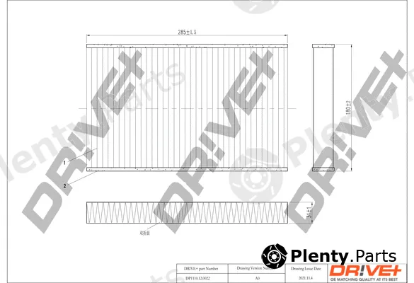 Dr!ve+ DP1110.12.0022 — Filter, cabin air