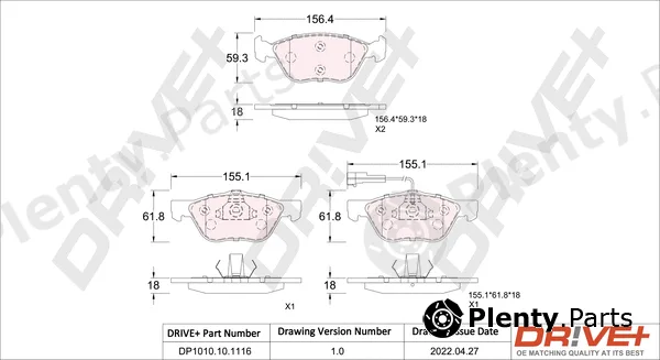 Dr!ve+ DP1010.10.1116 — Brake Pad Set, disc brake