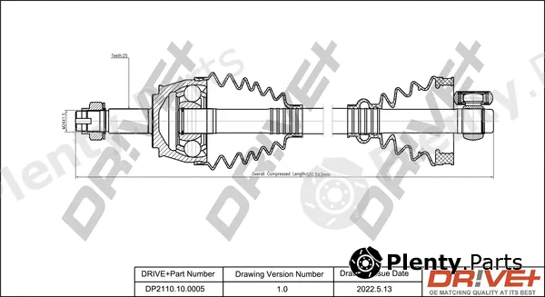 Dr!ve+ DP2110.10.0005 — Drive Shaft