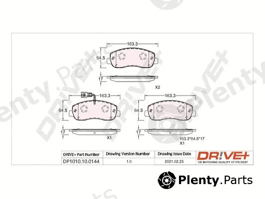 Dr!ve+ DP1010.10.0144 — Brake Pad Set, disc brake