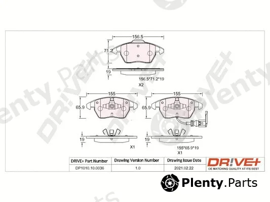 Dr!ve+ DP1010.10.0036 — Brake Pad Set, disc brake
