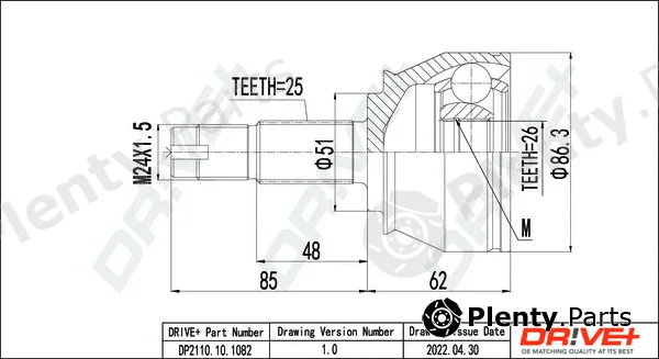Dr!ve+ DP2110.10.1082 — Joint Kit, drive shaft