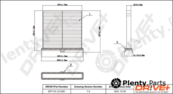 Dr!ve+ DP1110.12.0381 — Filter, cabin air