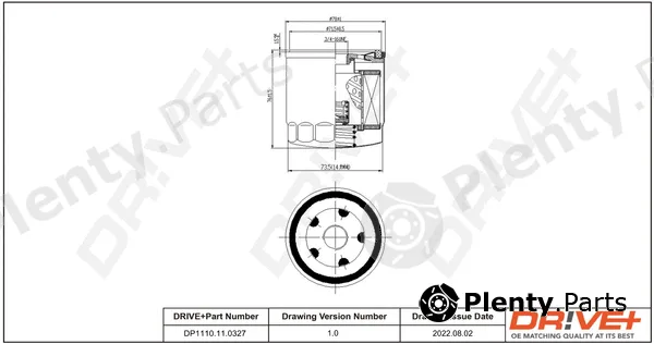 Dr!ve+ DP1110.11.0327 — Oil Filter