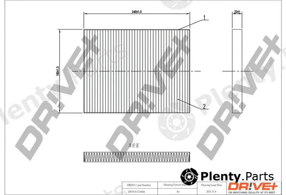Dr!ve+ DP1110.12.0060 — Filter, cabin air