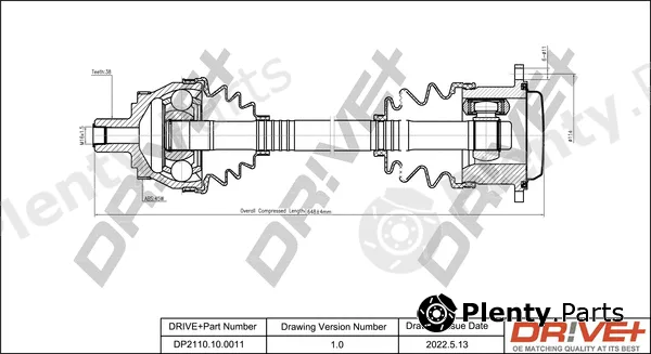 Dr!ve+ DP2110.10.0011 — Drive Shaft