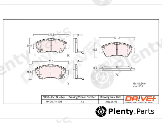 Dr!ve+ DP1010.10.0018 — Brake Pad Set, disc brake