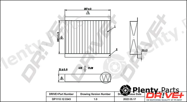 Dr!ve+ DP1110.12.0343 — Filter, cabin air