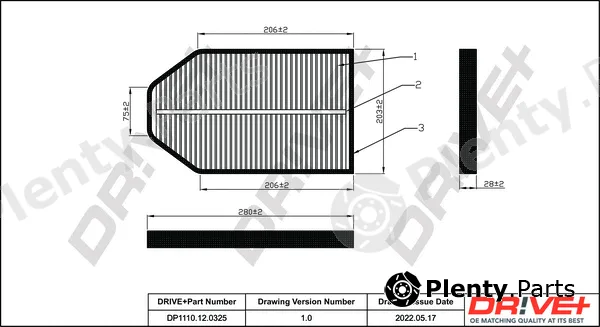 Dr!ve+ DP1110.12.0325 — Filter, cabin air