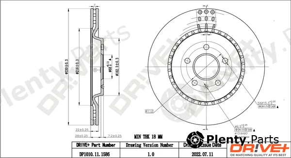 Dr!ve+ DP1010.11.1586 — Brake Disc