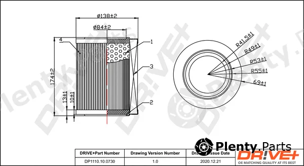 Dr!ve+ DP1110.10.0730 — Air Filter