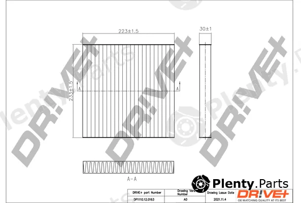Dr!ve+ DP1110.12.0163 — Filter, cabin air
