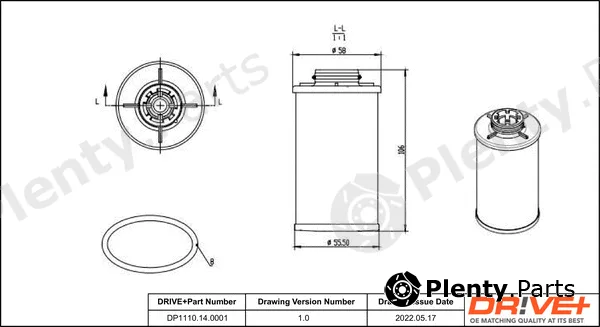 Dr!ve+ DP1110.14.0001 — Hydraulic Filter, automatic transmission