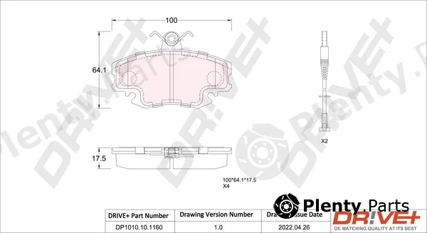 Dr!ve+ DP1010.10.1160 — Brake Pad Set, disc brake