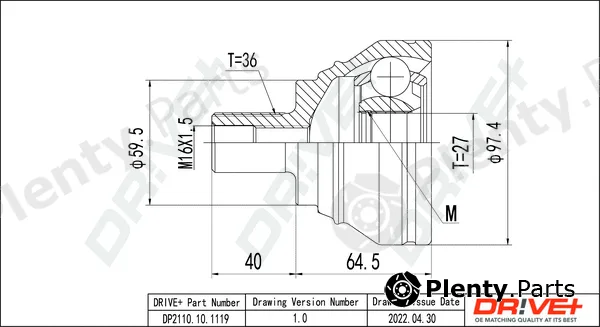 Dr!ve+ DP2110.10.1119 — Joint Kit, drive shaft