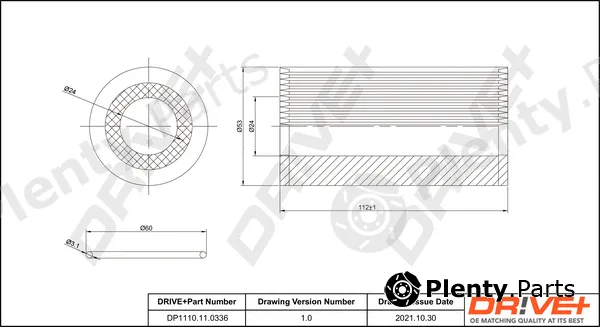 Dr!ve+ DP1110.11.0336 — Oil Filter