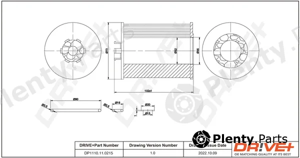 Dr!ve+ DP1110.11.0215 — Oil Filter