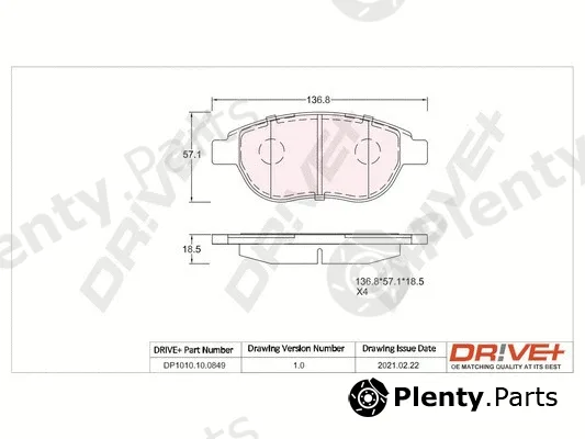Dr!ve+ DP1010.10.0849 — Brake Pad Set, disc brake