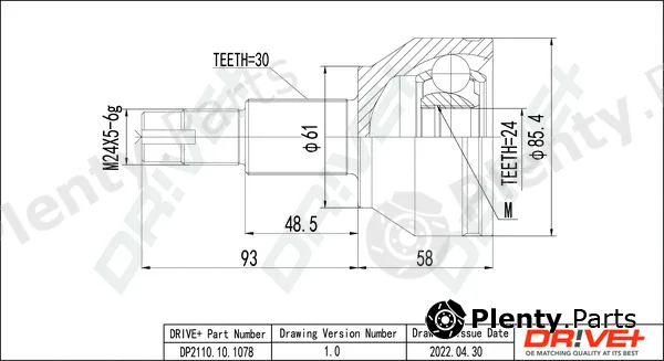 Dr!ve+ DP2110.10.1078 — Joint Kit, drive shaft