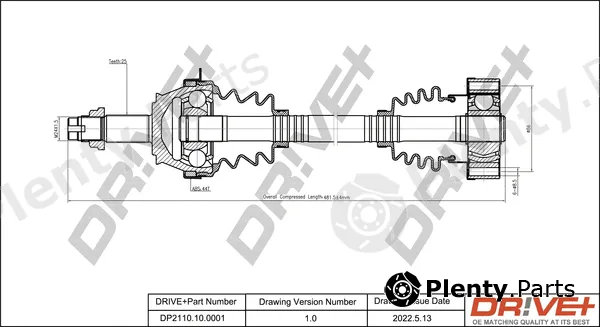 Dr!ve+ DP2110.10.0001 — Drive Shaft