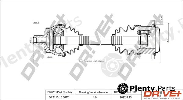 Dr!ve+ DP2110.10.0012 — Drive Shaft