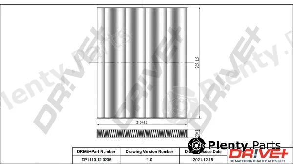 Dr!ve+ DP1110.12.0235 — Filter, cabin air
