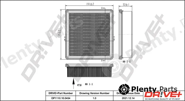 Dr!ve+ DP1110.10.0454 — Air Filter