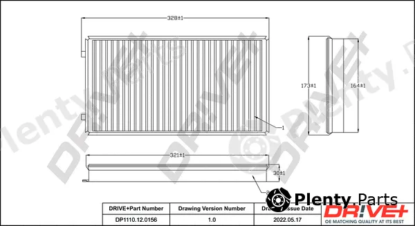 Dr!ve+ DP1110.12.0156 — Filter, cabin air
