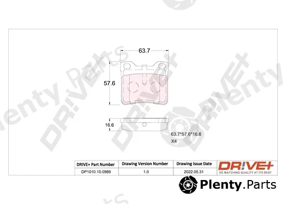 Dr!ve+ DP1010.10.0989 — Brake Pad Set, disc brake
