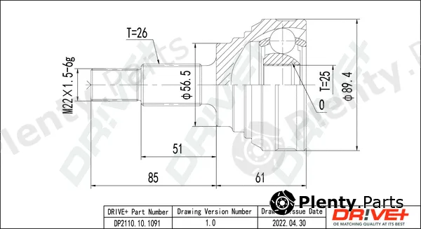 Dr!ve+ DP2110.10.1091 — Joint Kit, drive shaft