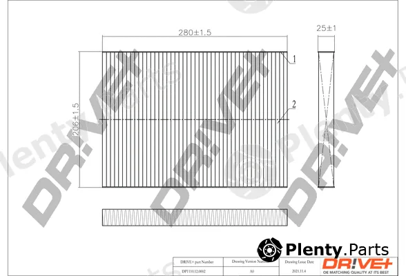Dr!ve+ DP1110.12.0002 — Filter, cabin air