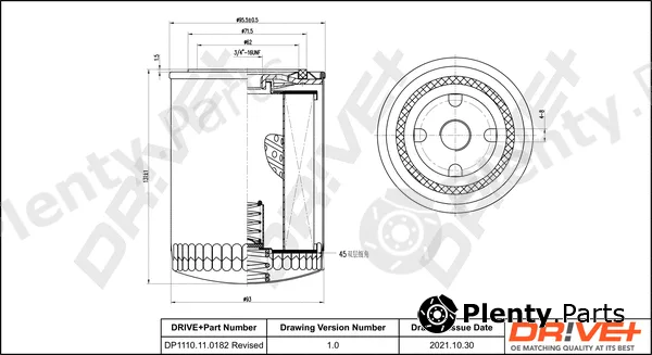 Dr!ve+ DP1110.11.0182 — Oil Filter
