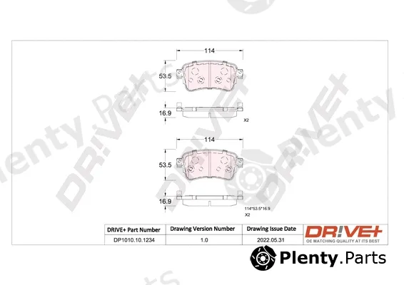Dr!ve+ DP1010.10.1234 — Brake Pad Set, disc brake
