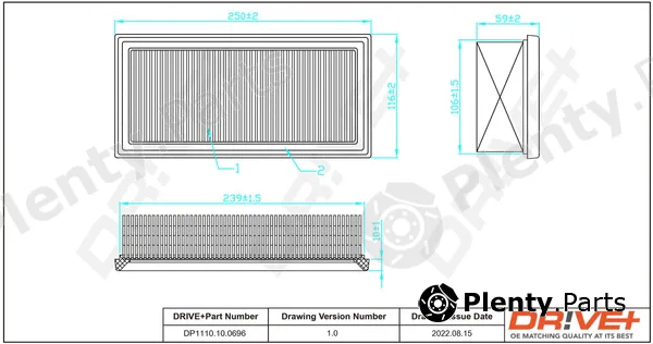 Dr!ve+ DP1110.10.0696 — Air Filter