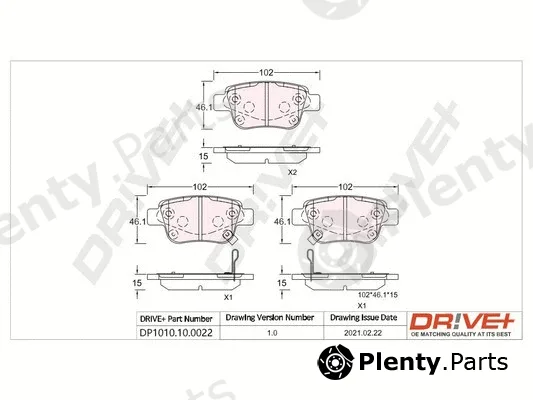 Dr!ve+ DP1010.10.0022 — Brake Pad Set, disc brake